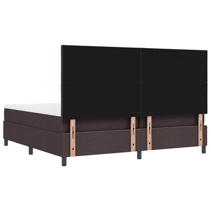 Letto a molle con testiera Marrone Scuro 200 x 200 cm Tessuto | homemem39