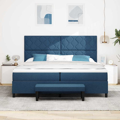 Letto a molle con materasso Blu 200 x 200 cm Tessuto | homemem39