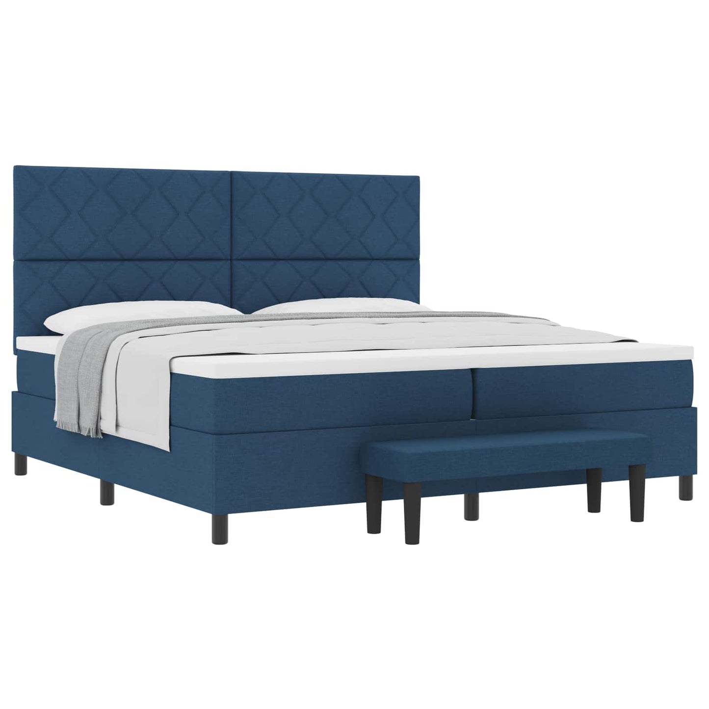 Letto a molle con materasso Blu 200 x 200 cm Tessuto | homemem39