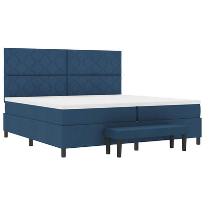 Letto a molle con materasso Blu 200 x 200 cm Tessuto | homemem39