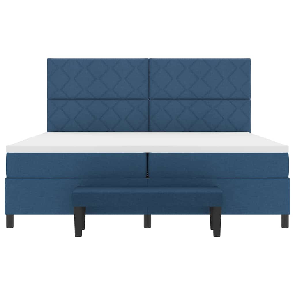 Letto a molle Blu 200 x 200 cm Tessuto & Legno multistrato - homemem39