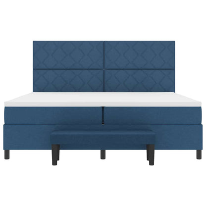 Letto a molle Blu 200 x 200 cm Tessuto & Legno multistrato - homemem39