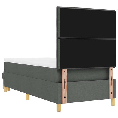 Letto a molle con testiera Grigio scuro 200 x 90 cm Tessuto | homemem39