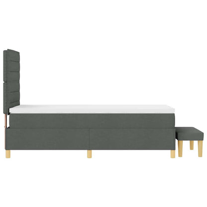 Letto a molle con testiera Grigio scuro 200 x 90 cm Tessuto | homemem39