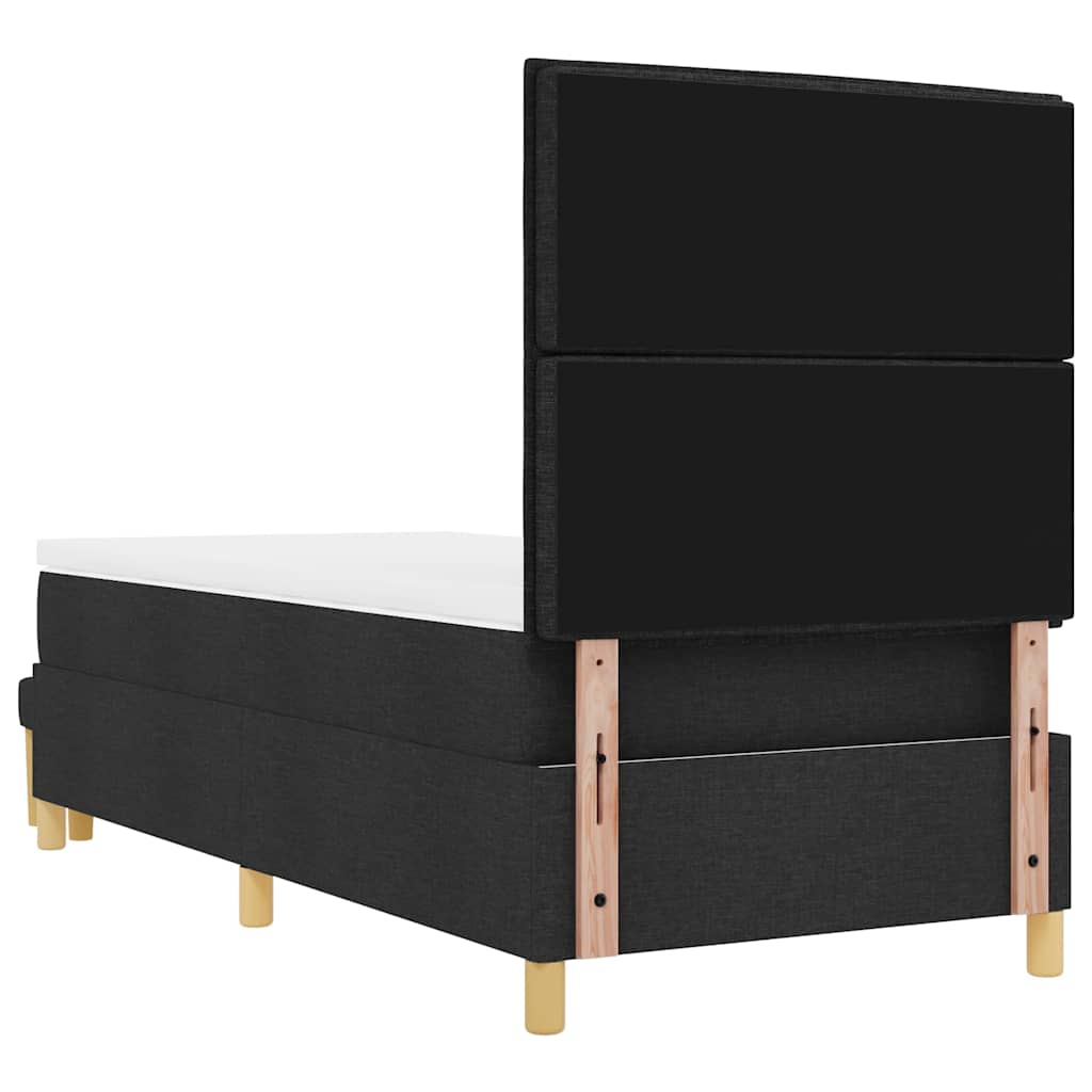 Letto a molle con testiera Nero 200 x 90 cm Tessuto | homemem39