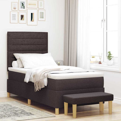 Letto a molle con testiera Marrone Scuro 200 x 90 cm Tessuto | homemem39