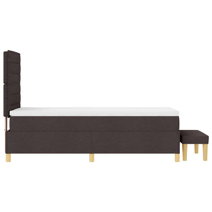 Letto a molle con testiera Marrone Scuro 200 x 90 cm Tessuto | homemem39