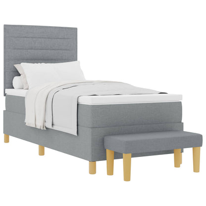 Letto a molle con testiera Grigio chiaro 200 x 100 cm Tessuto | homemem39