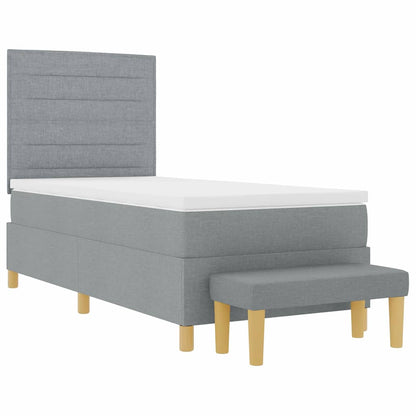 Letto a molle con testiera Grigio chiaro 200 x 100 cm Tessuto | homemem39