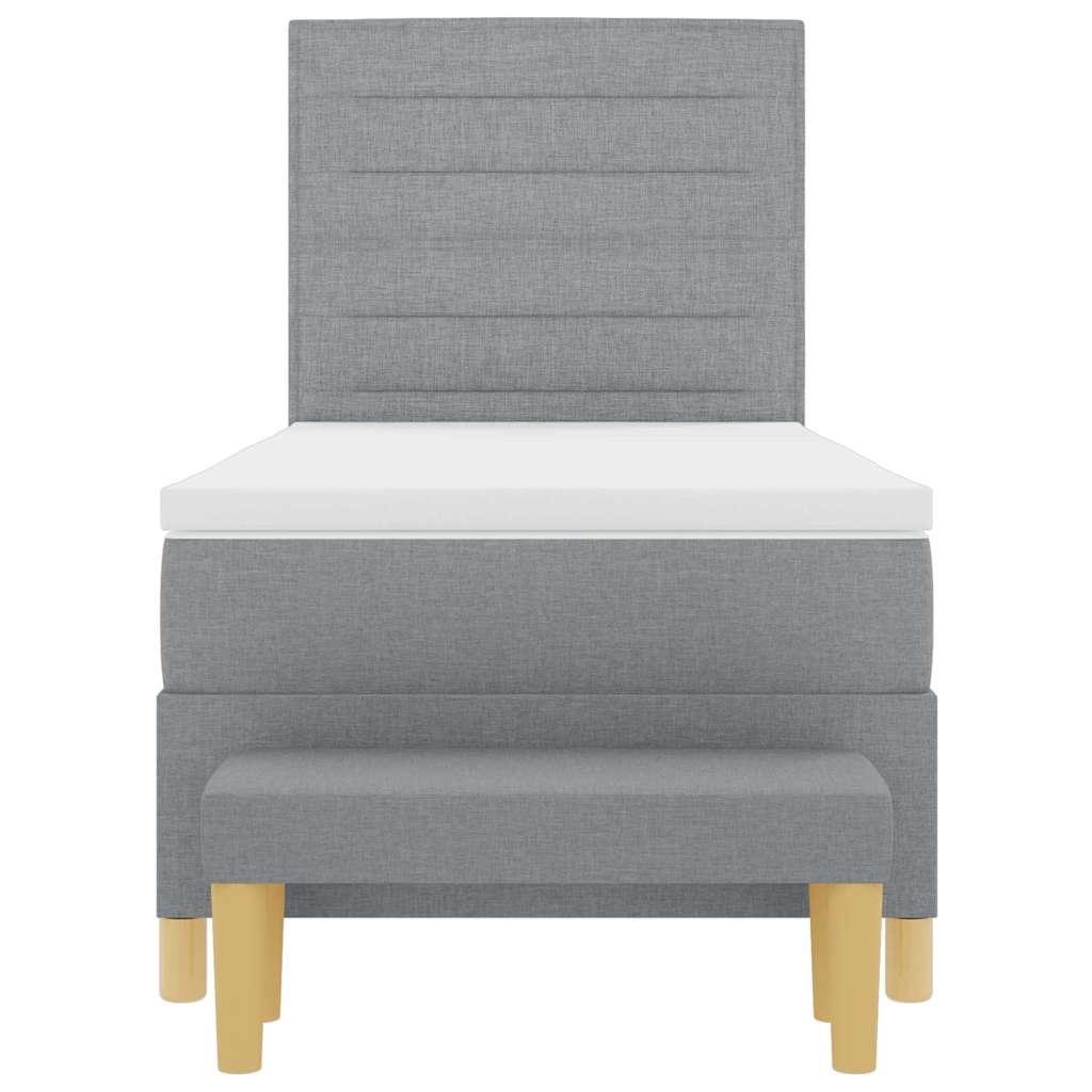 Letto a molle con testiera Grigio chiaro 200 x 100 cm Tessuto | homemem39