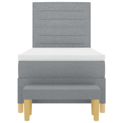 Letto a molle con testiera Grigio chiaro 200 x 100 cm Tessuto | homemem39