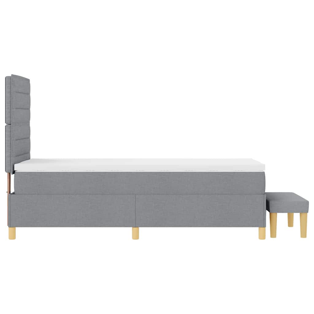 Letto a molle con testiera Grigio chiaro 200 x 100 cm Tessuto | homemem39