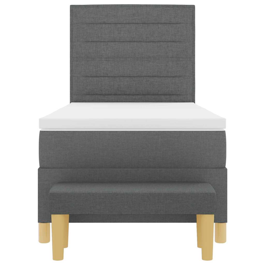 Letto a molle con cuscino Grigio scuro 200 x 90 cm Tessuto | homemem39