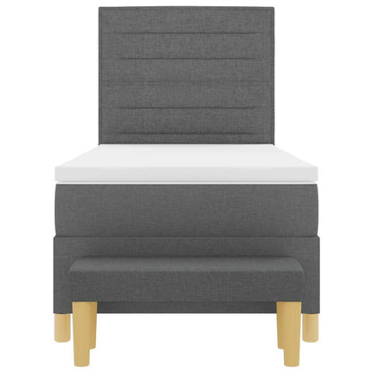 Letto a molle con cuscino Grigio scuro 200 x 90 cm Tessuto | homemem39