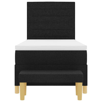 Letto a molle con materasso Nero 100 x 200 cm Tessuto