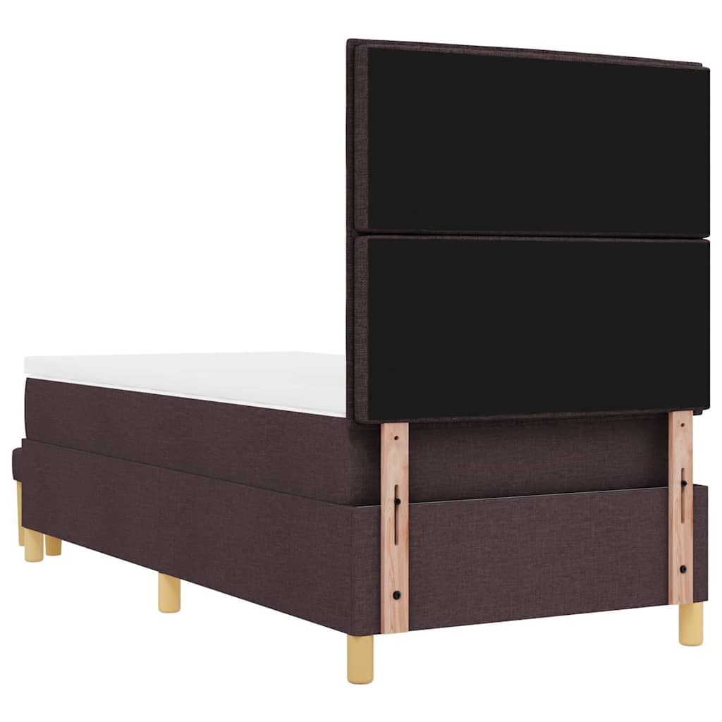 Letto a molle con testiera Marrone scuro 200 x 90 cm Tessuto | homemem39