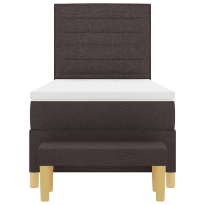 Letto a molle con testiera Marrone scuro 200 x 90 cm Tessuto | homemem39