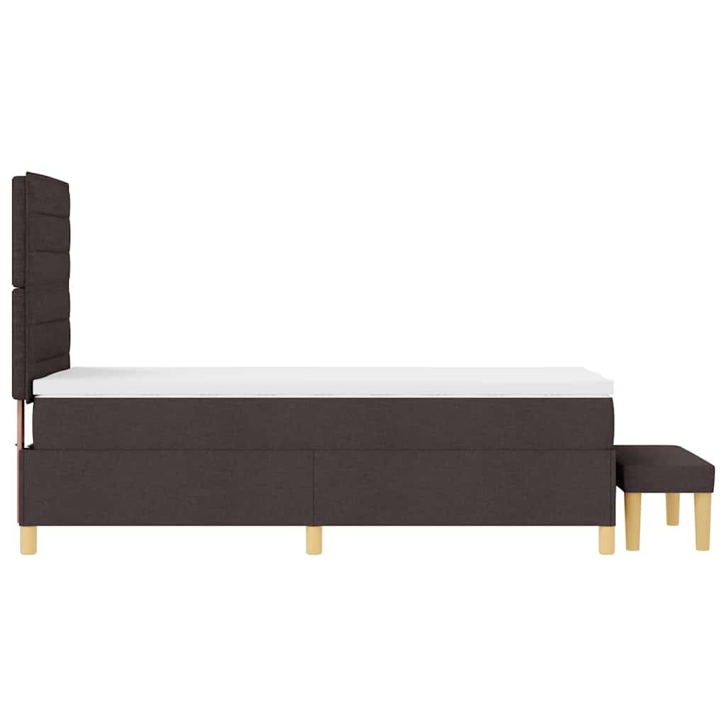 Letto a molle con testiera Marrone scuro 200 x 90 cm Tessuto | homemem39