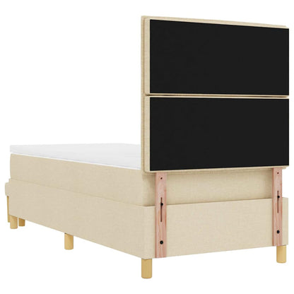 Letto a molle con cuscino Crema 200 x 90 cm Tessuto | homemem39