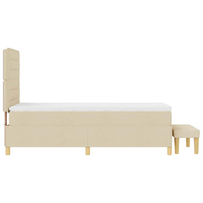 Letto a molle con cuscino Crema 200 x 90 cm Tessuto | homemem39
