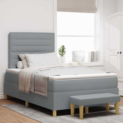 Letto a molle con testiera Grigio chiaro 190 x 120 cm Tessuto | homemem39