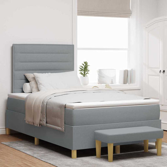 Letto a molle con testiera Grigio chiaro 190 x 120 cm Tessuto | homemem39