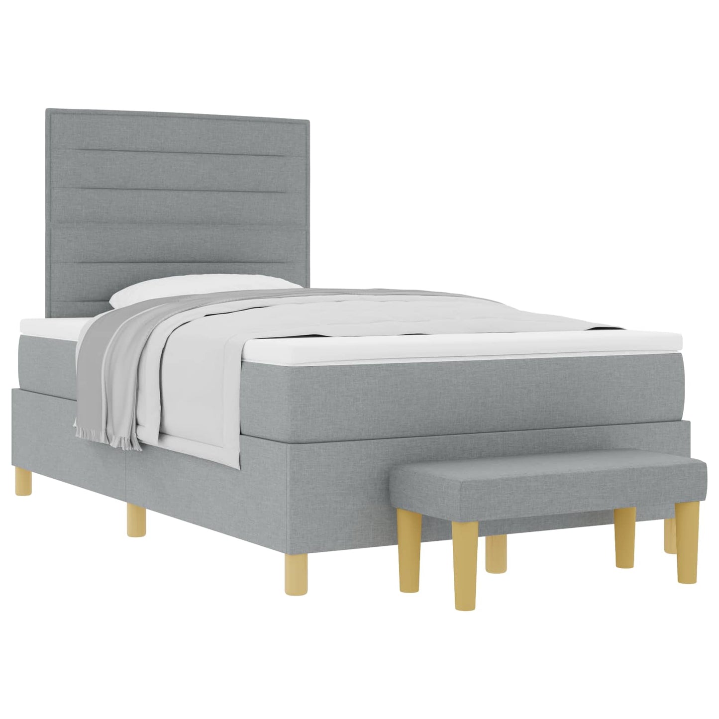 Letto a molle con testiera Grigio chiaro 190 x 120 cm Tessuto | homemem39