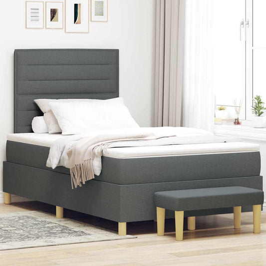 Letto a molle con testiera Grigio scuro 190 x 120 cm Tessuto | homemem39