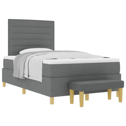 Letto a molle con testiera Grigio scuro 190 x 120 cm Tessuto | homemem39
