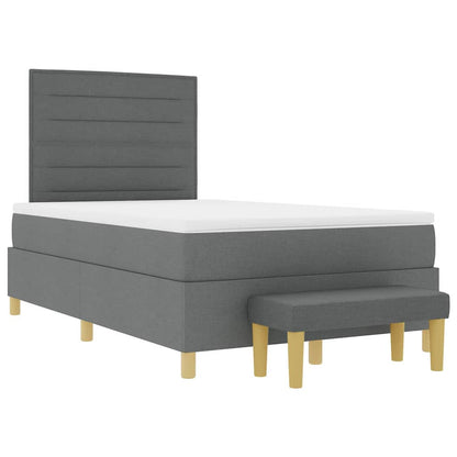 Letto a molle con testiera Grigio scuro 190 x 120 cm Tessuto | homemem39