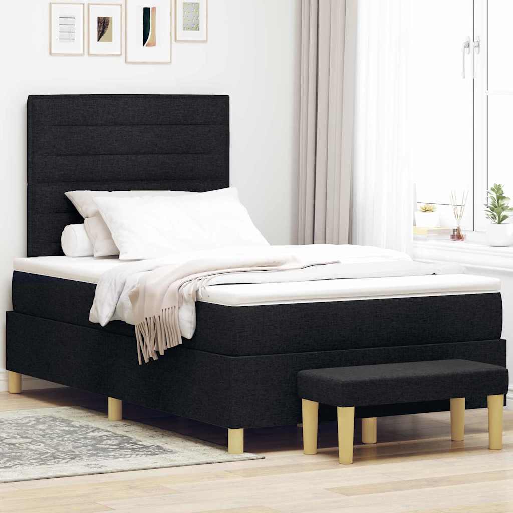 Letto a molle con materasso Nero 120 x 190 cm Tessuto - homemem39