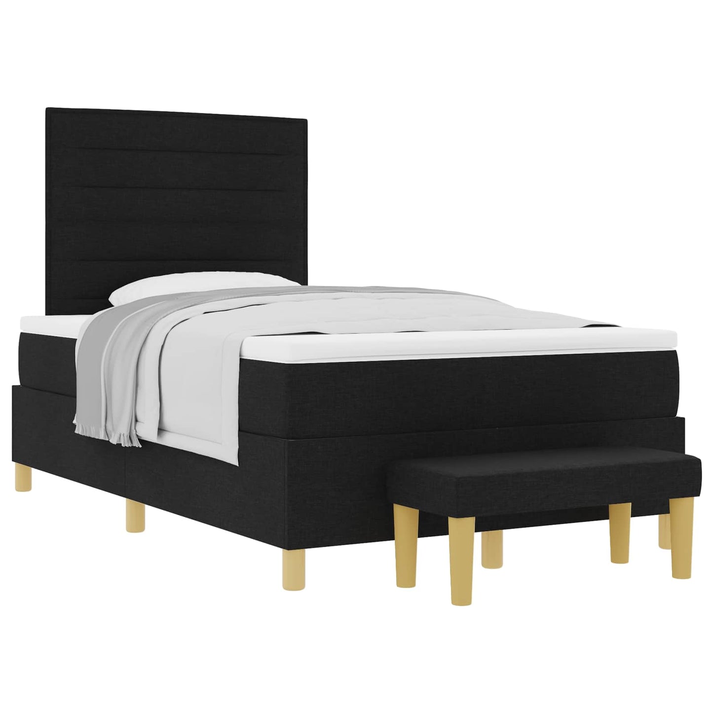 Letto a molle con testiera Nero 190 x 120 cm Tessuto | homemem39