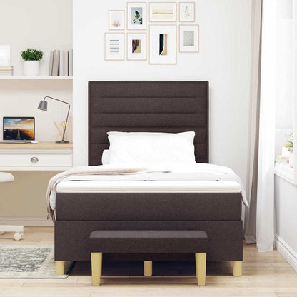 Letto a molle con testiera Marrone scuro 190 x 120 cm Tessuto | homemem39