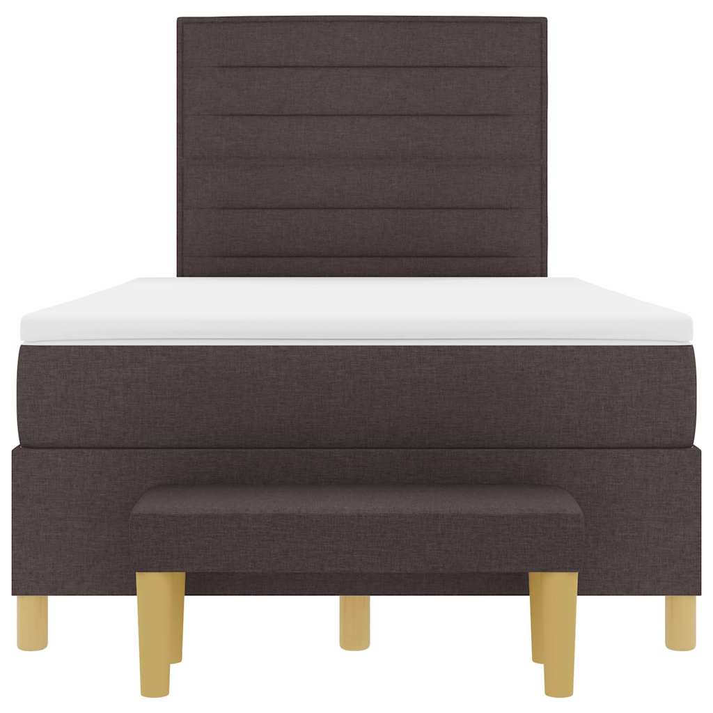 Letto a molle con testiera Marrone scuro 190 x 120 cm Tessuto | homemem39