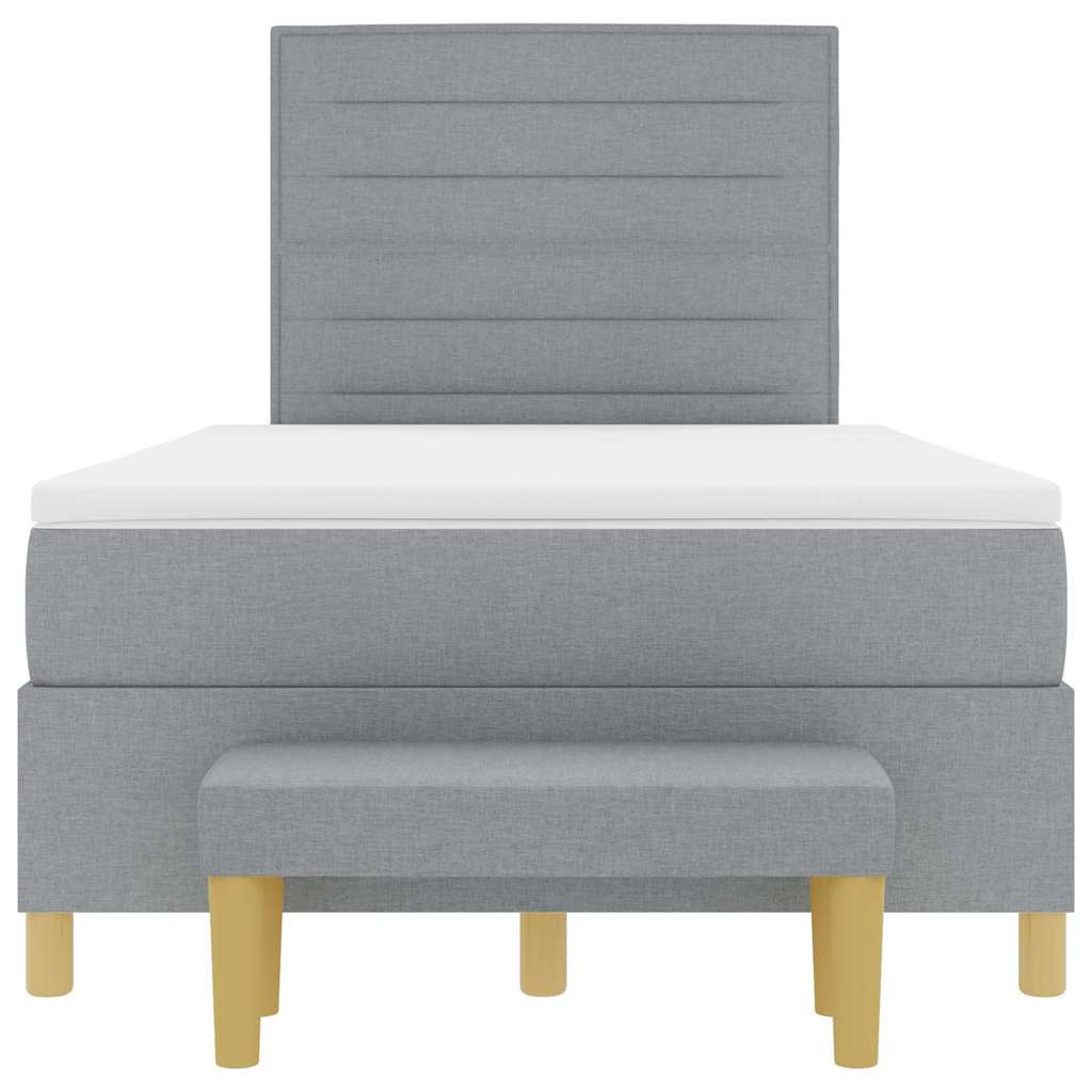 Letto a molle con testiera Grigio chiaro 200 x 120 cm Tessuto | homemem39