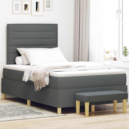 Letto a molle con testiera Grigio scuro 200 x 120 cm Tessuto | homemem39