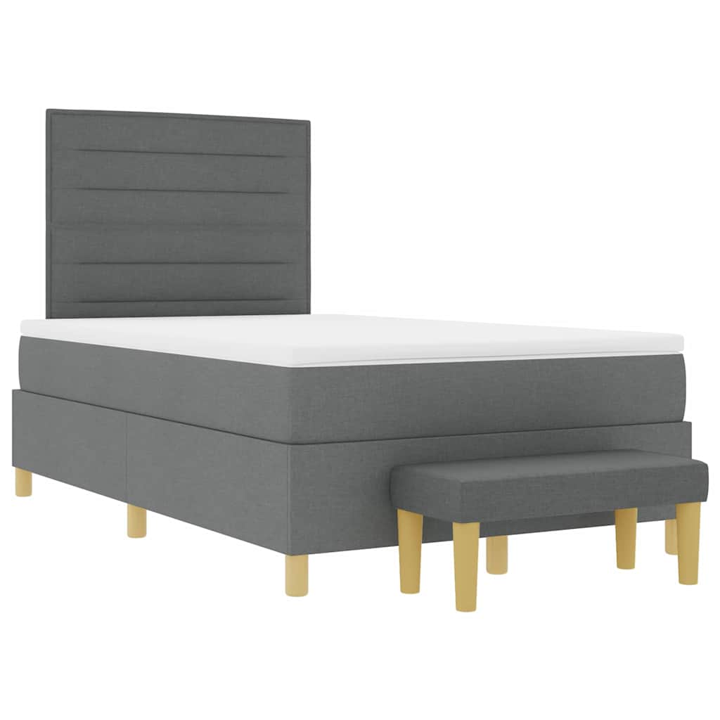 Letto a molle con testiera Grigio scuro 200 x 120 cm Tessuto | homemem39