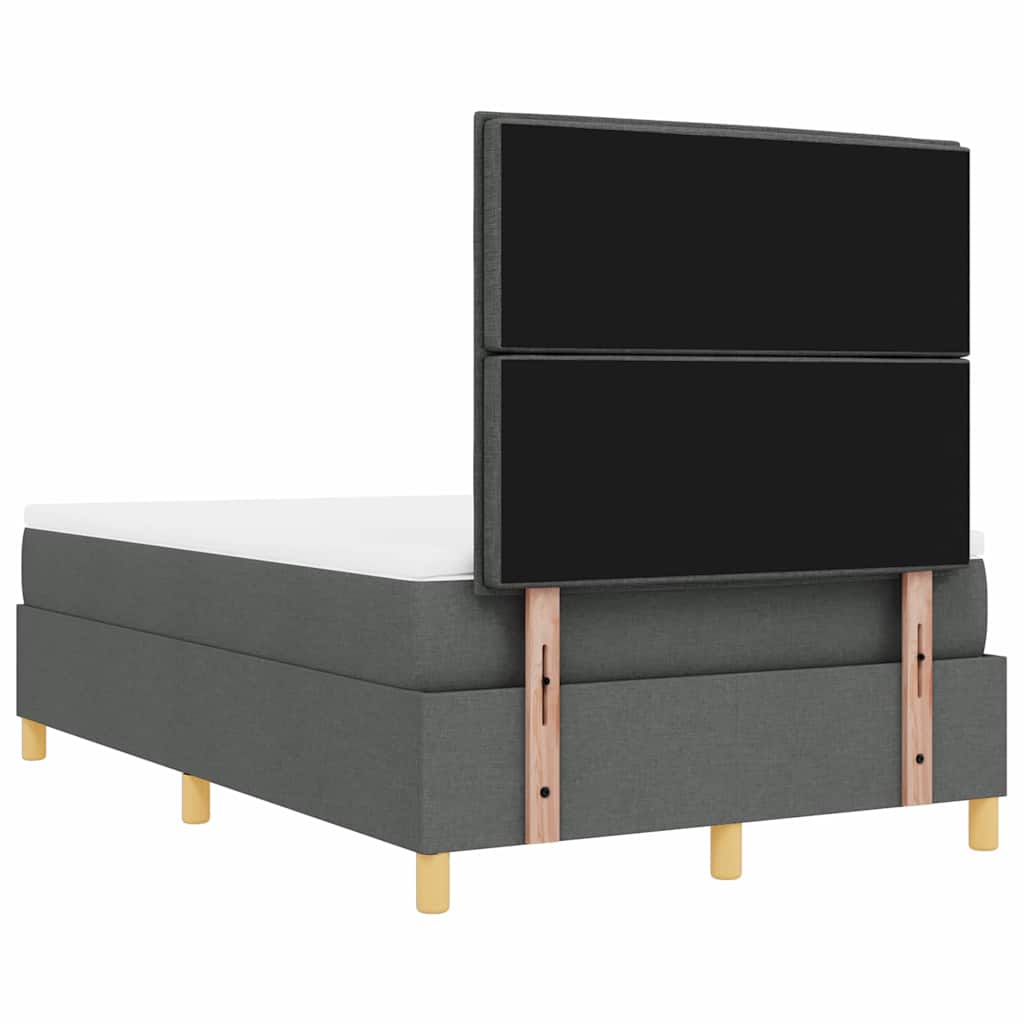 Letto a molle con testiera Grigio scuro 200 x 120 cm Tessuto | homemem39