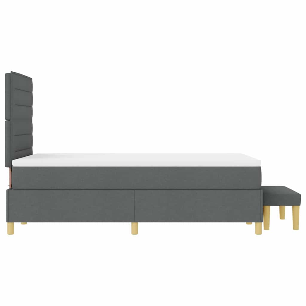 Letto a molle con testiera Grigio scuro 200 x 120 cm Tessuto | homemem39