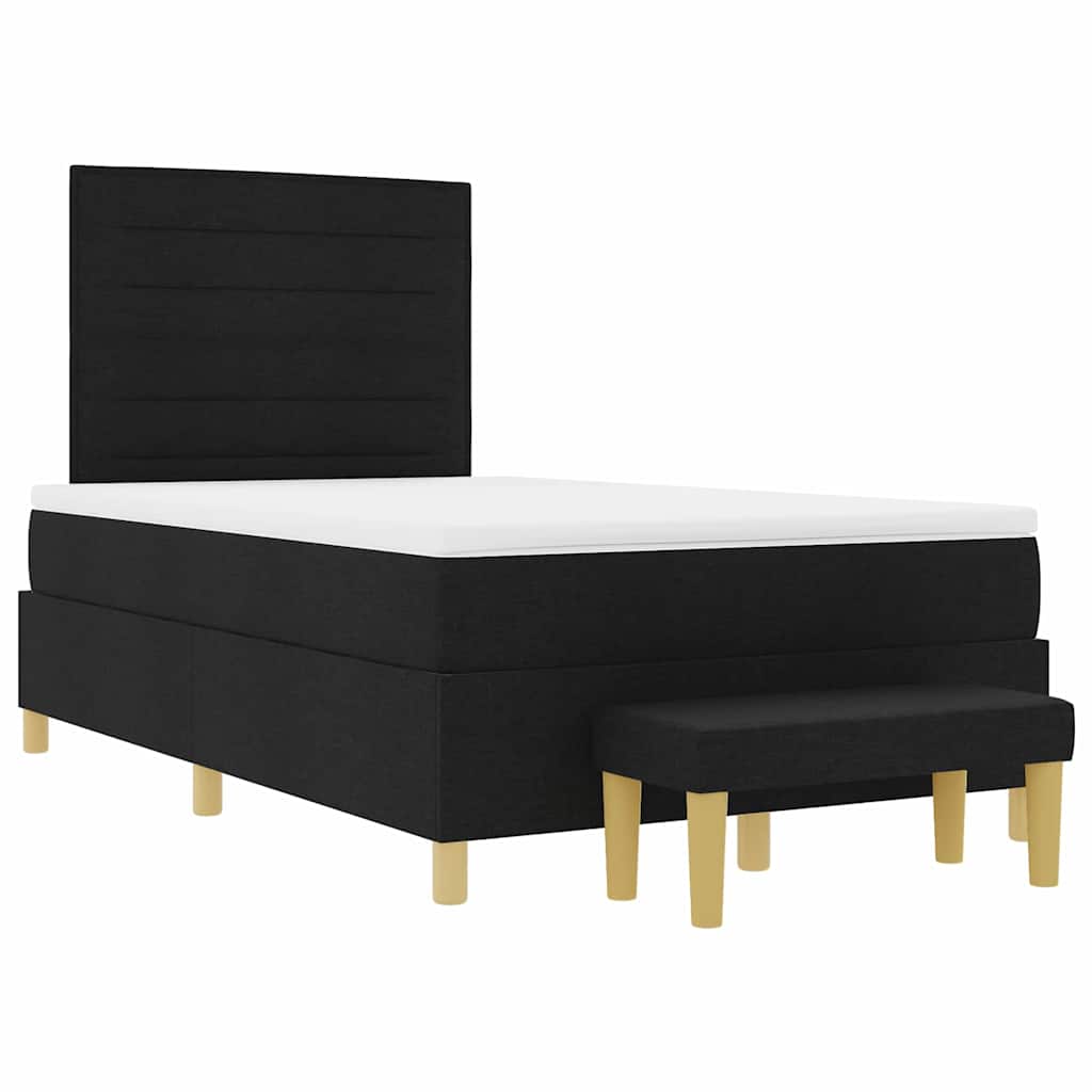 Letto a molle con testiera Nero 200 x 120 cm Tessuto | homemem39