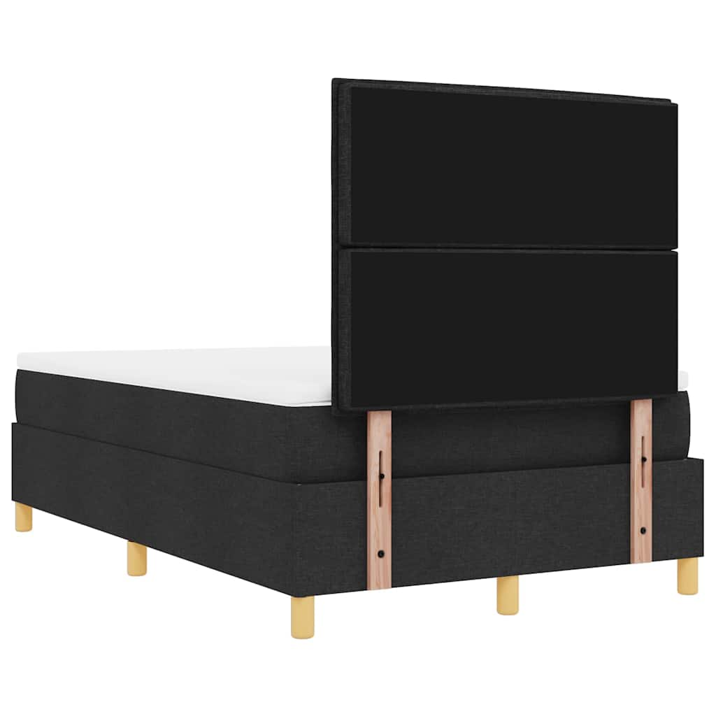 Letto a molle con testiera Nero 200 x 120 cm Tessuto | homemem39