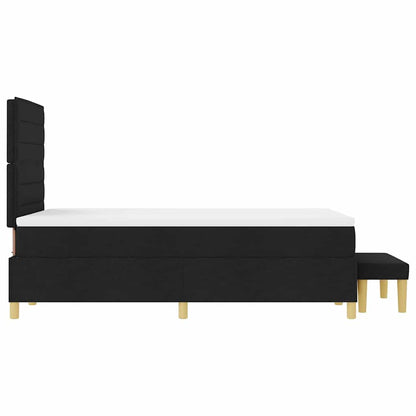 Letto a molle con testiera Nero 200 x 120 cm Tessuto | homemem39