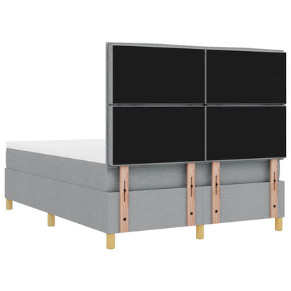 Letto a molle con testiera Grigio chiaro 190 x 140 cm Tessuto | homemem39