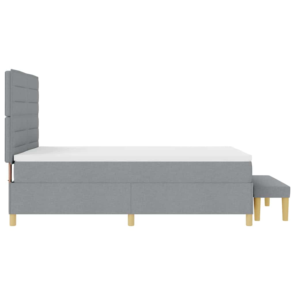 Letto a molle con testiera Grigio chiaro 190 x 140 cm Tessuto | homemem39