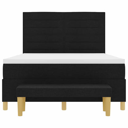 Letto a molle con testiera Nero 190 x 140 cm Tessuto | homemem39