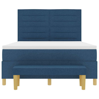Letto a molle con testiera Blu 190 x 140 cm Tessuto | homemem39