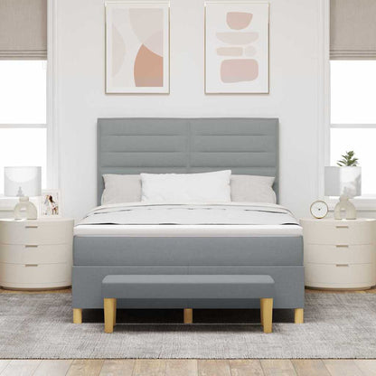 Letto a molle con cuscino Grigio chiaro 200 x 140 cm Tessuto | homemem39