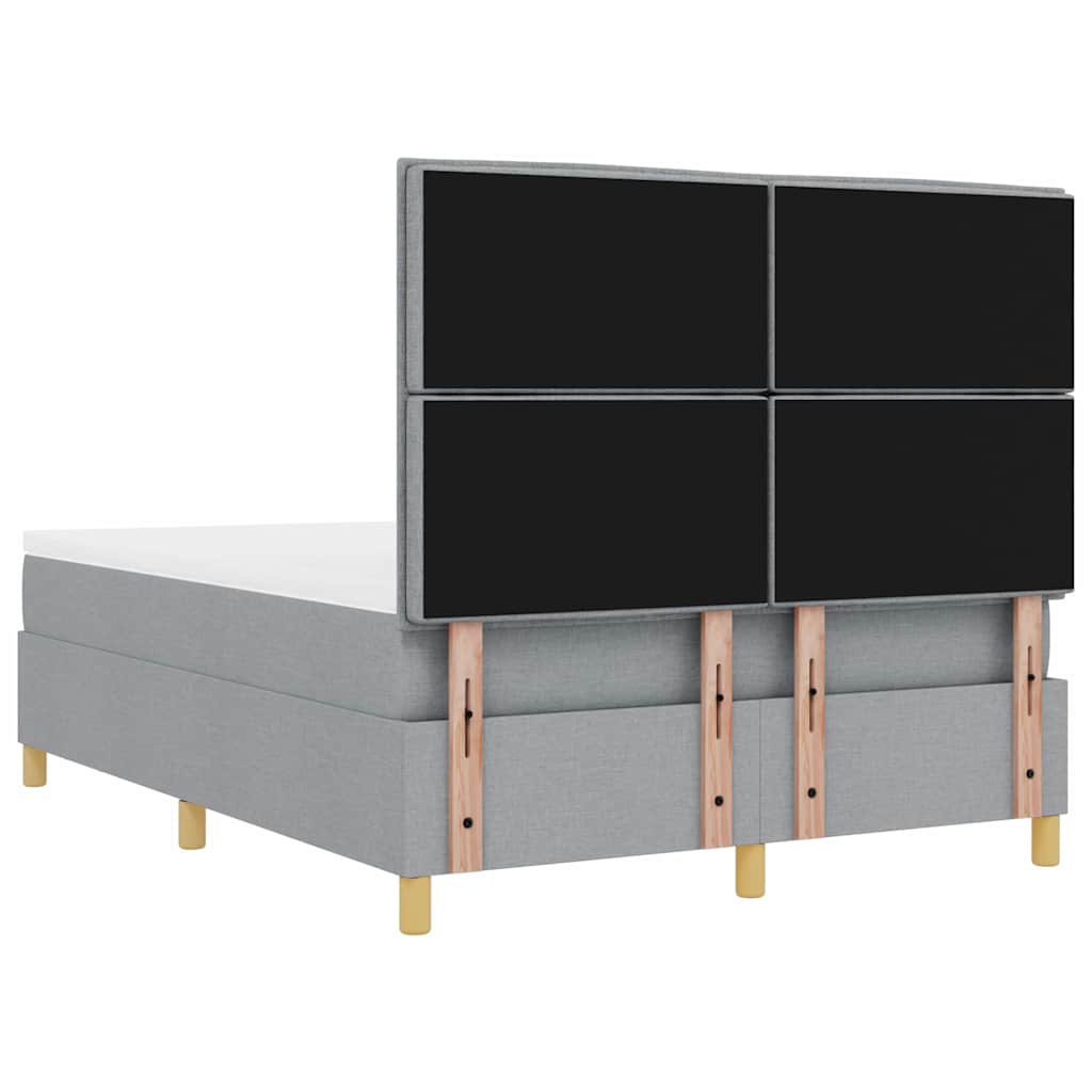 Letto a molle con cuscino Grigio chiaro 200 x 140 cm Tessuto | homemem39