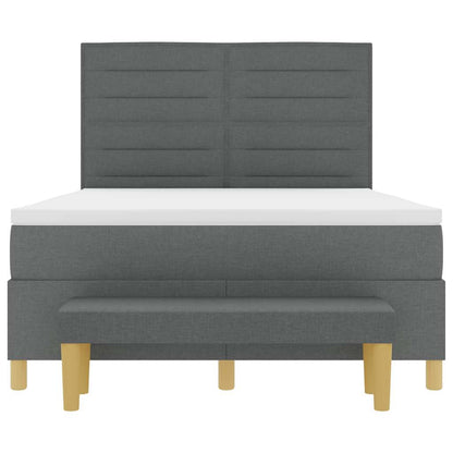 Letto a molle con cuscino Grigio scuro 200 x 140 cm Tessuto | homemem39
