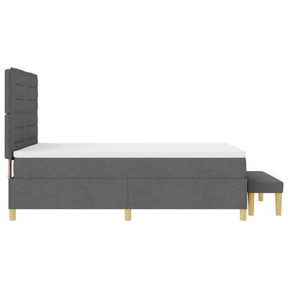 Letto a molle con cuscino Grigio scuro 200 x 140 cm Tessuto | homemem39